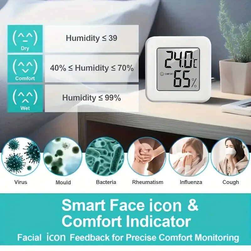 مقياس حرارة ورطوبة رقمي داخلي  - مراجعة Temperature Humidity Sensor وسعره